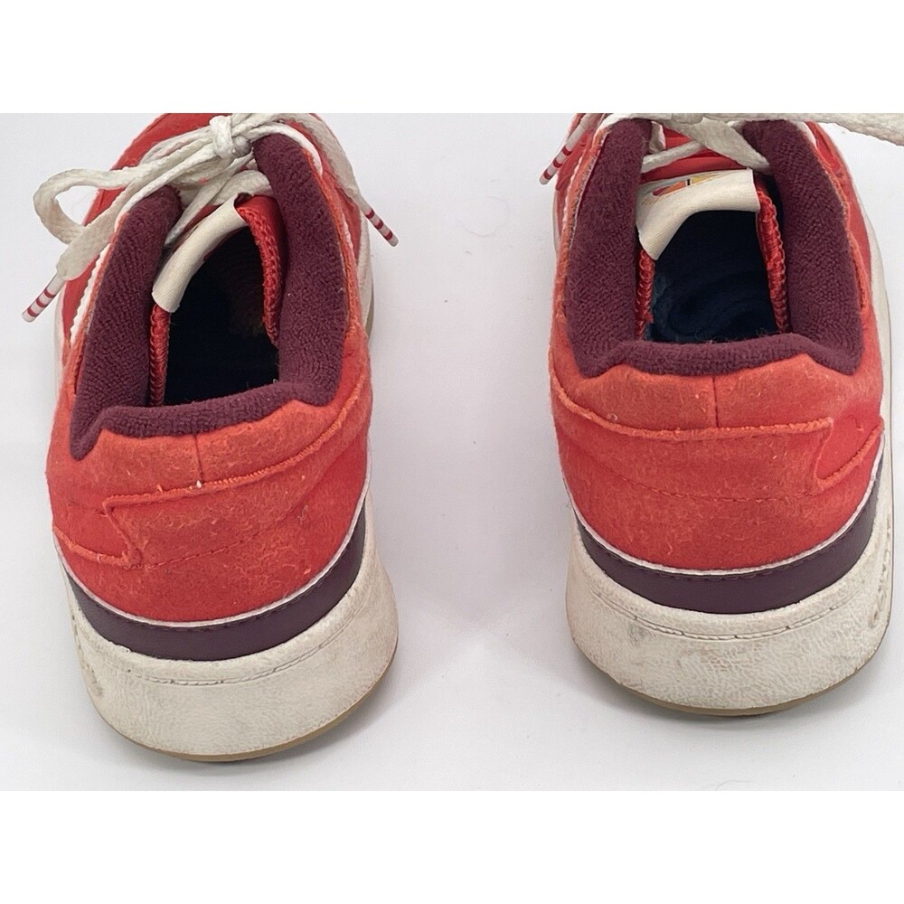 Adidas Originals Kids Forum Low Red White Suede Sneakers Size US 1 - Picture 4 of 7